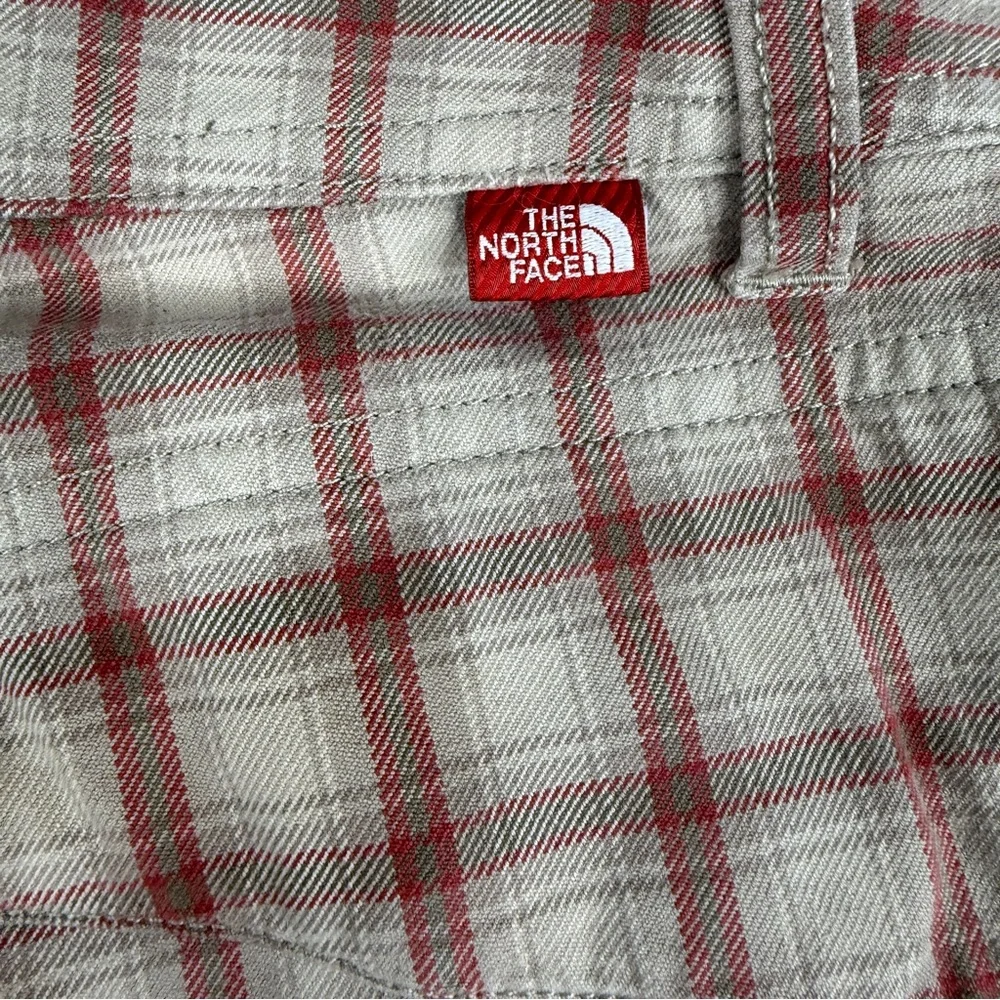 The North Face Alderson Plaid Shorts Mens 32 Tan Red Hiking Gorpcore